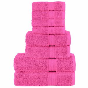 vidaXL 8-dielna pr&eacute;miov&aacute; sada uter&aacute;kov SOLUND ružov&aacute; 600 g/m&sup2;