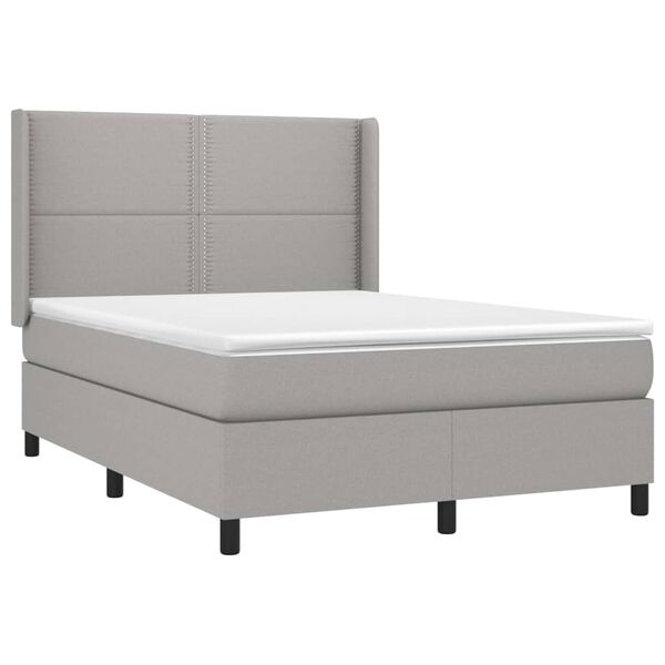 vidaXL Boxspring posteľ s matracom bledosiv&aacute; 140x200 cm l&aacute;tka