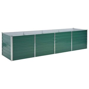 vidaXL Vyv&yacute;&scaron;en&yacute; z&aacute;hradn&yacute; z&aacute;hon, pozinkovan&aacute; oceľ 320x80x77 cm, zelen&yacute;
