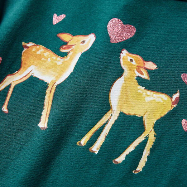 Detské tričko s dlhými rukávmi tmavozelené 92