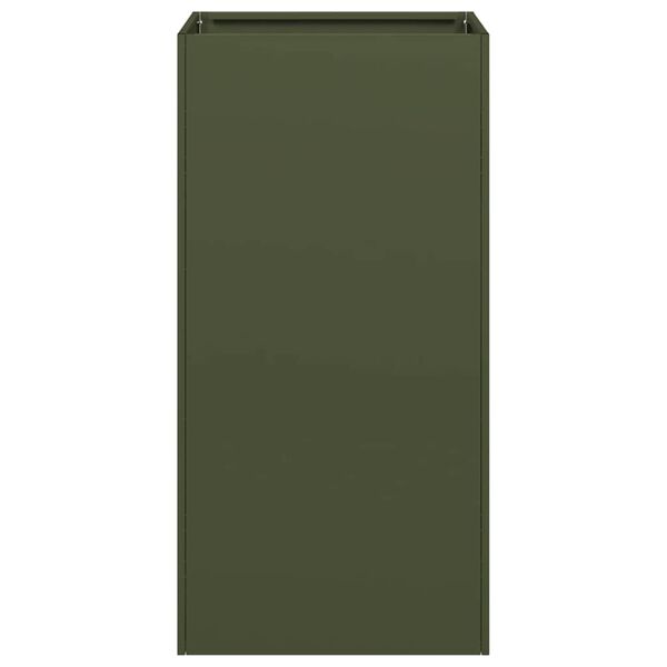 VidaXL kvetináč Olive Green 40x40x80 cm Oceľ valcovaná za studena