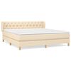 vidaXL Posteľn&yacute; r&aacute;m boxspring s matracom kr&eacute;mov&yacute; 160x200 cm l&aacute;tka