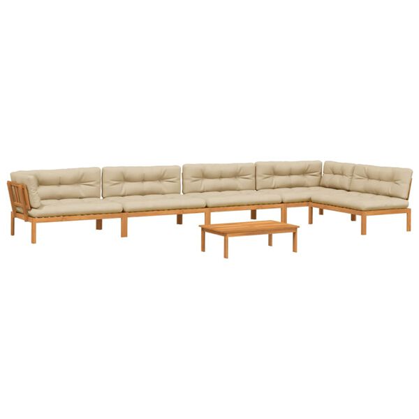 vidaXL 6-dielna záhradná paletová súprava pohoviek s vankúšmi akácia