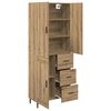 vidaXL Highboard 2 pcs Remeseln&yacute; dub Drevovl&aacute;knit&aacute; doska a sklo