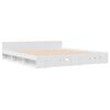 vidaXL Posteľný rám so zásuvkami biely 200x200 cm kompozitné drevo