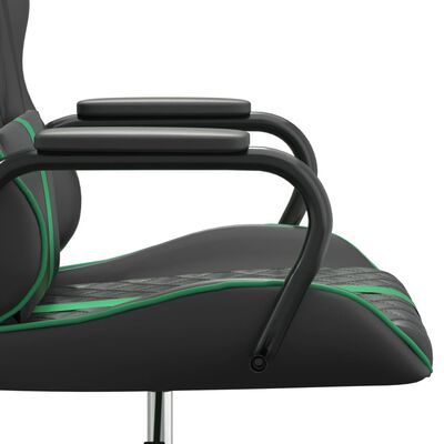 vidaXL Herná stolička čierna a zelená umelá koža