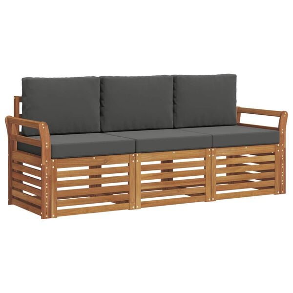 vidaXL S&uacute;pravy pohoviek s vank&uacute;&scaron;om 3 pcs Pr&iacute;rodn&aacute; a antracitov&aacute;