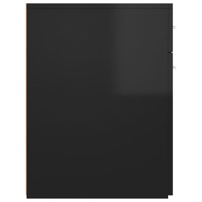 vidaXL Úložná skrinka, lesklá čierna 20x45,5x60 cm, kompoztiné drevo