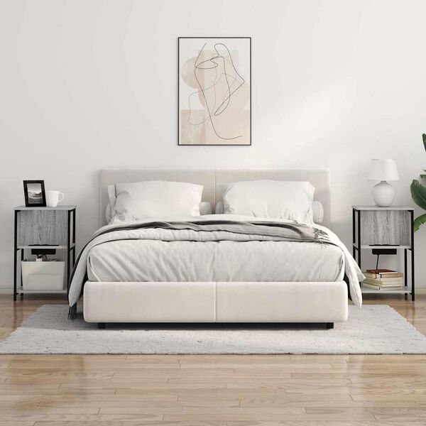 vidaXL Nočn&yacute; stol&iacute;k Siv&yacute; Sonoma 38 x 31 x 61 cm Kompozitn&eacute; drevo