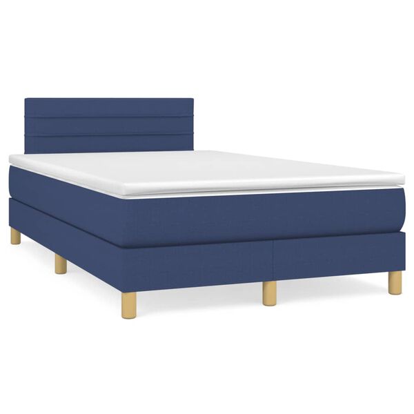 vidaXL Boxspring posteľ s matracom modr&aacute; 120x190 cm l&aacute;tka
