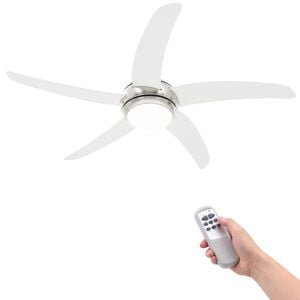 vidaXL Ozdobn&yacute; stropn&yacute; ventil&aacute;tor s osvetlen&iacute;m 128 cm biely