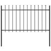 vidaXL Z&aacute;hradn&yacute; plot Woerden s vrchnou časťou v tvare o&scaron;tepu, oceľov&yacute; 181x100 cm, čierny