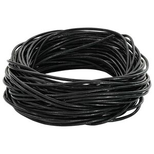 vidaXL Kožen&aacute; &scaron;n&uacute;rka 1 Čierna &Oslash;1 mm x 5 m Koža