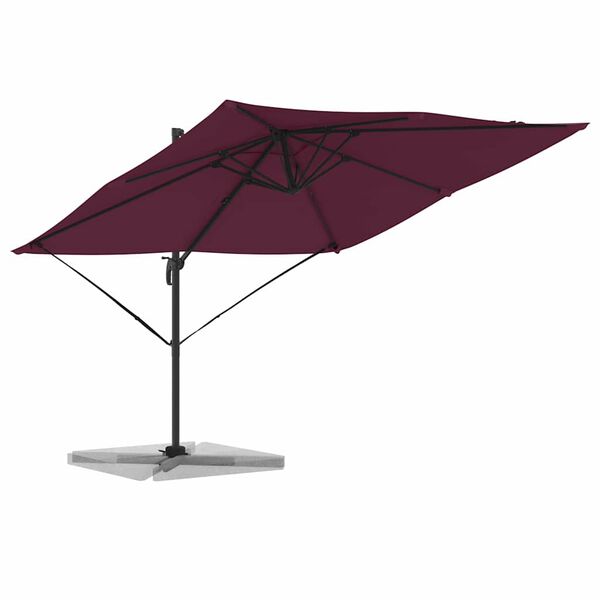 vidaXL Roma Parasol Červená 286 x 285 x 265 cm Polyester a hliník