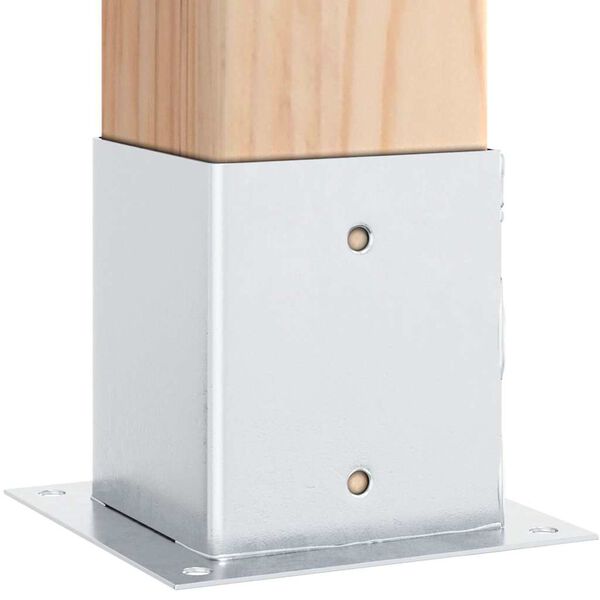 vidaXL Podnože stĺpikov &scaron;tvorcov&eacute; 4 ks Strieborn&aacute; 121x121 mm