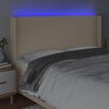 vidaXL Čelo postele s LED kr&eacute;mov&eacute; 183x16x118/128 cm l&aacute;tka