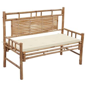 vidaXL Z&aacute;hradn&aacute; lavička s podložkou 120 cm bambus