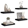 vidaXL Pl&aacute;vaj&uacute;ce n&aacute;stenn&eacute; police 4 ks, čierne 40x23x3,8 cm, MDF