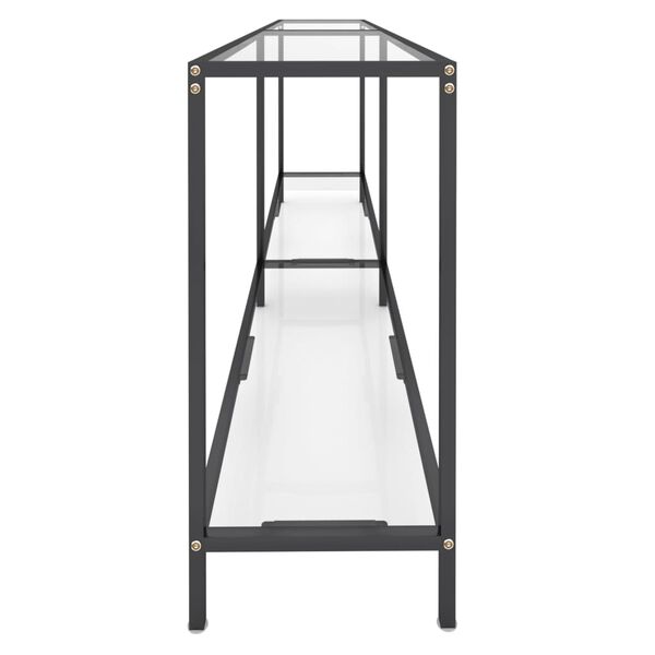 vidaXL Konzolov&yacute; stol&iacute;k priehľadn&yacute; 200x35x75,5 cm tvrden&eacute; sklo
