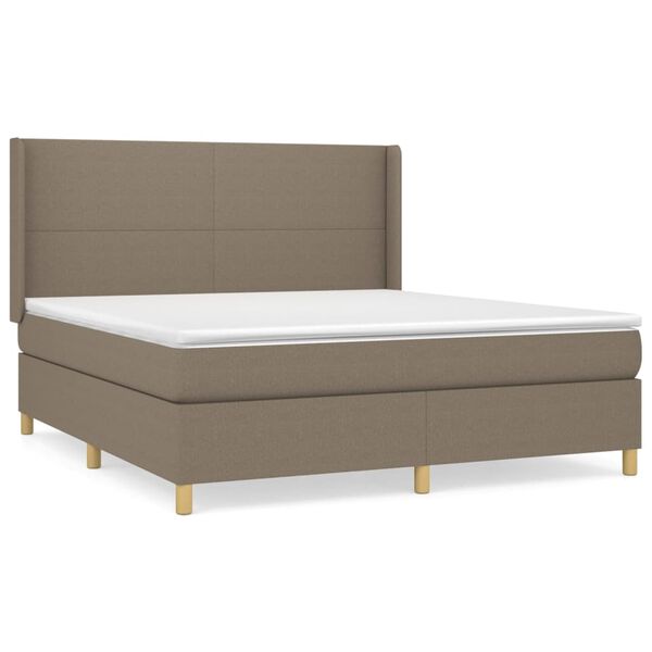 vidaXL Posteľn&yacute; r&aacute;m boxspring s matracom sivohned 180x200 cm l&aacute;tka