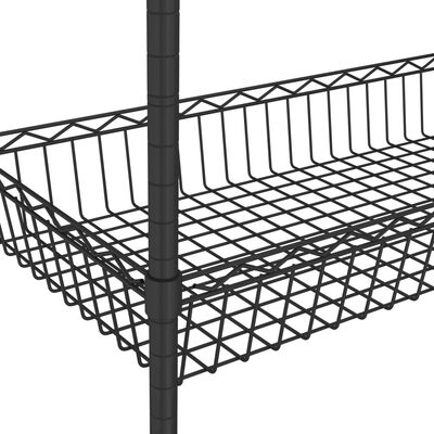 vidaXL 2-poschodový úložný regál nad práčku, čierny 75x35x150 cm