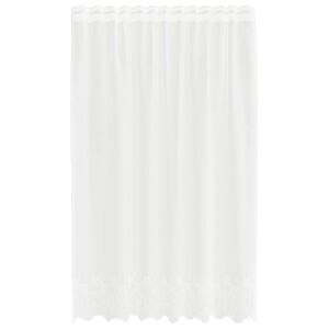 vidaXL Čipkov&aacute; z&aacute;clona so z&aacute;clonami Biela 140 x 150 cm Polyester