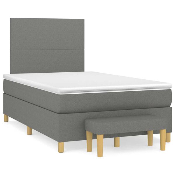 vidaXL Boxspring posteľ s matracom, tmavosiv&aacute; 120x190 cm, l&aacute;tka