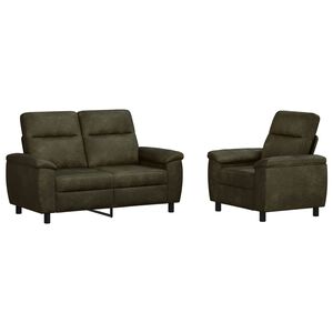 vidaXL Sada pohoviek 2 pcs Arm&aacute;dna zelen&aacute; Faux semi&scaron;ov&aacute; koža