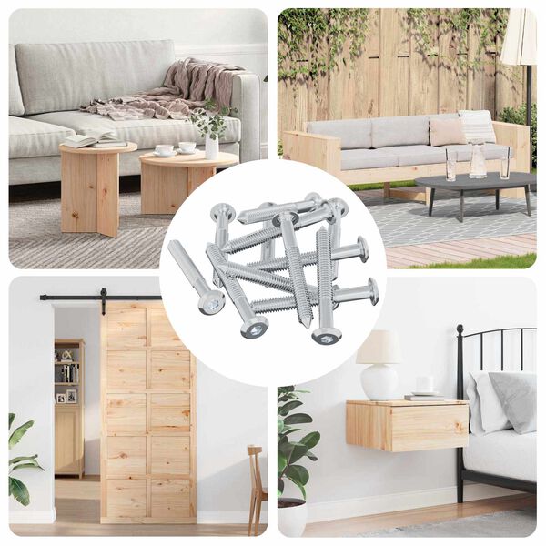 vidaXL Skrutka 1800 pcs Strieborn&aacute; M6 x 50 mm Oceľ