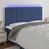 vidaXL Čelo postele s LED modr&eacute; 180x5x118/128 cm l&aacute;tka