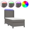 vidaXL Boxspring posteľ s matracom a LED siv&aacute; 90x200 cm umel&aacute; koža
