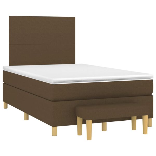 vidaXL Boxspring posteľ s matracom tmavohned&aacute; 120x190 cm l&aacute;tka