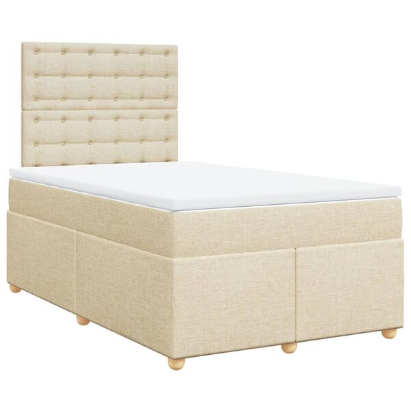 vidaXL Boxspring posteľ s matracom kr&eacute;mov&yacute; 120x200 cm l&aacute;tka