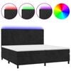 vidaXL Posteľ boxsping s matracom a LED čierna 200x200 cm zamat