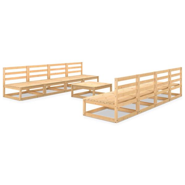 vidaXL 9-dielna z&aacute;hradn&aacute; sedacia s&uacute;prava, borovicov&yacute; mas&iacute;v