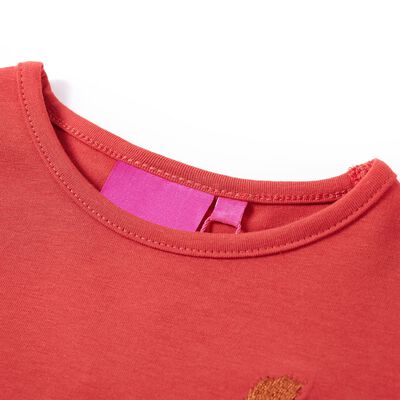 Detské tričko s dlhými rukávmi pálené červené 92