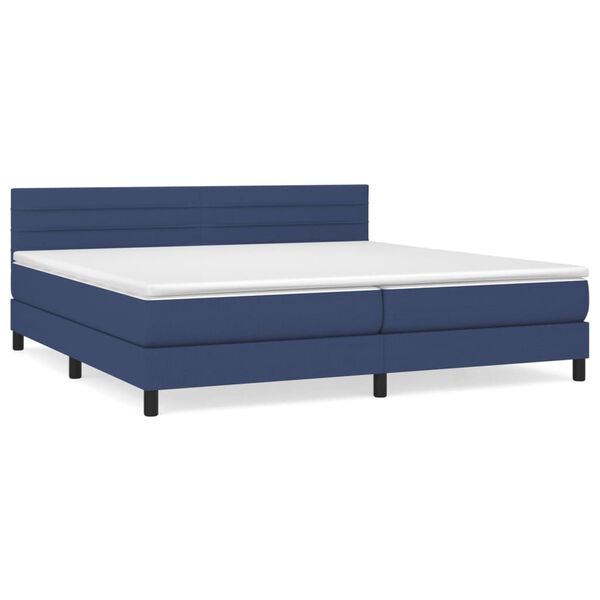 vidaXL Boxspring posteľ s matracom modr&aacute; 200x200 cm l&aacute;tka