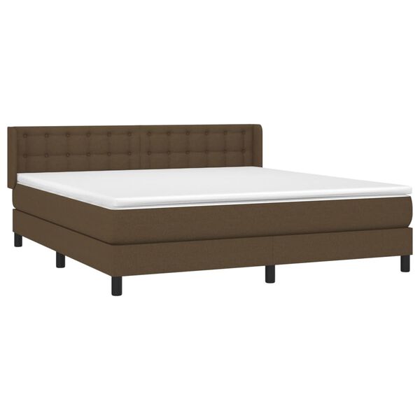 vidaXL Boxspring posteľ s matracom tmavohned&aacute; 160x200 cm l&aacute;tka