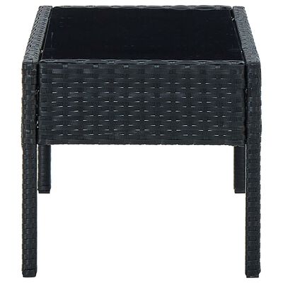 vidaXL Záhradný stôl čierny 75x40x37 cm polyratanový