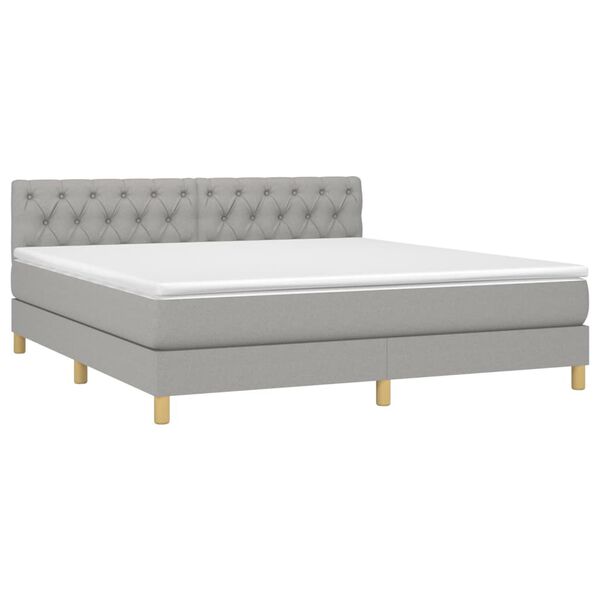 vidaXL Boxspring posteľ s matracom svetlosiv&aacute; 100x200 cm l&aacute;tka
