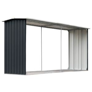 vidaXL Z&aacute;hradn&aacute; k&ocirc;lňa na drevo antracitov&aacute; 330x92x153 cm galvanizovan&aacute; oceľ