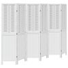 vidaXL Parav&aacute;n 6 panelov biely mas&iacute;vne drevo paulovnie