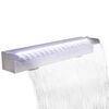 Obdĺžnikov&aacute; baz&eacute;nov&aacute; font&aacute;na/vodop&aacute;d s LED, nehrdzavej&uacute;ca oceľ 60 cm