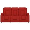 vidaXL 3-miestne sklápacie masážne kreslo+držiaky na poháre, červené