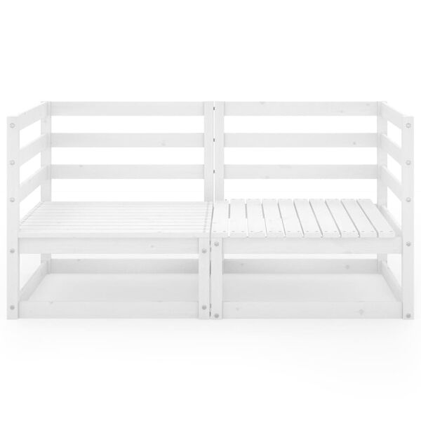 vidaXL Záhradná 2-miestna biela pohovka masívna borovica