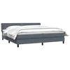 vidaXL Posteľn&yacute; r&aacute;m boxspring s matracom tmavosiv&yacute; 180x210 cm zamat