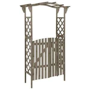 vidaXL Pergola s br&aacute;nkou 116x40x204 cm siv&aacute; mas&iacute;vne jedľov&eacute; drevo