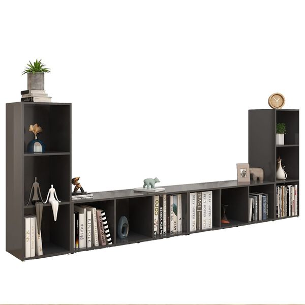 vidaXL TV skrinky 4 ks sivé 107x35x37 cm drevotrieska