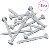 vidaXL Dreven&aacute; skrutka 12 ks Strieborn&aacute; 9,8 x 53 mm Oceľ