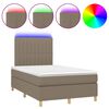 vidaXL Posteľ boxsping s matracom a LED sivohned&aacute; 120x200 cm l&aacute;tka